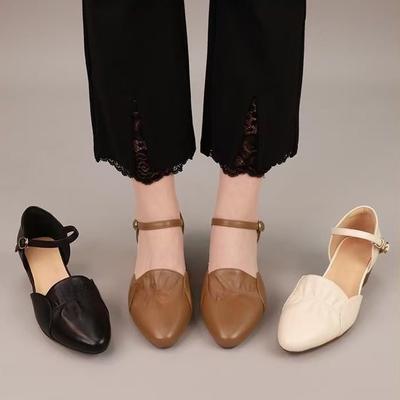 Новые весенне-летние туфли с острым носком и сандалии на мягкой подошве, с мягкой поверхностью, модные, с клиновидным каблуком, с сумкой на носке, полые сандалии