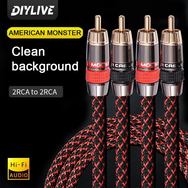 HIFI Стерео Аудио Кабель RCA 6N OFC Папа-Папа 2RCA на 2RCA Аудио Кабель с Позолоченным Разъемом Для CD УсилителяХороший продукт