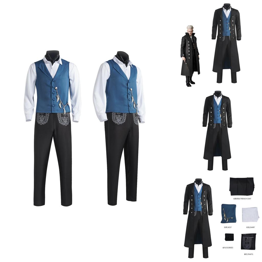 Завораживающий костюм для косплея Фантастических тварей 3 для персонажа Джонни Деппа Гриндевальда