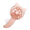 Hand Press Fan Cartoon Cat Ear Handheld Fan No Battery Manual Small Cooling Fan for Travel Outdoor