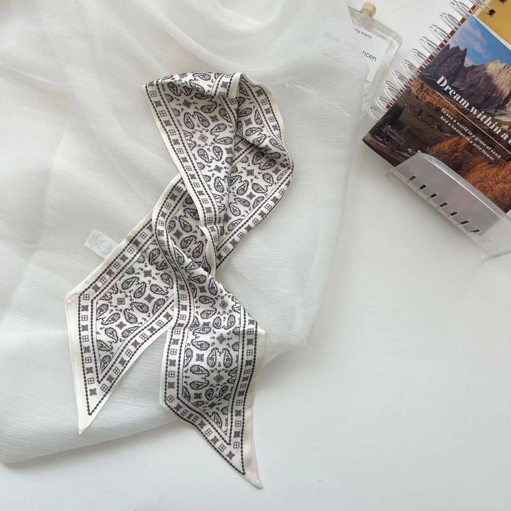 4pcs/set Ribbon Hair Bands Long Lady Scarves Fashion Silk Satin Scarf  Women