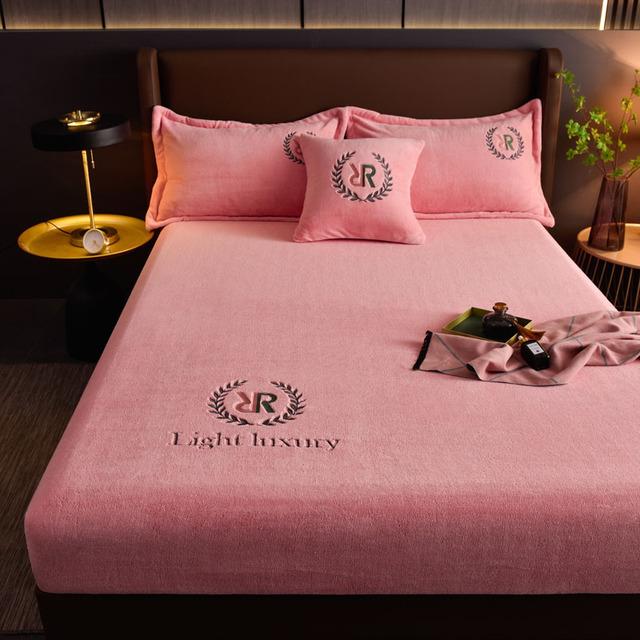 Мягкая плюшевая простыня, однотонная фланелевая простыня на резинке, защитный чехол для матраса, бархатное покрывало, наматрасник