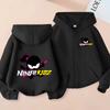 Детская толстовка NINJ KIDZ с принтом и застежкой-молнией, очаровательная одежда для девочек и мальчиков 3-12 лет, повседневная модная толстовка с длинными рукавами.