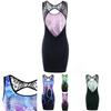 Women Summer Delicate Sleeveless Cut Out Octopus Print Mini Dress With Lace Stitching