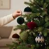 12Pcs Shatterproof Velvet Christmas Ball Set Plastic Flocked Ball Gift Box  Home Party