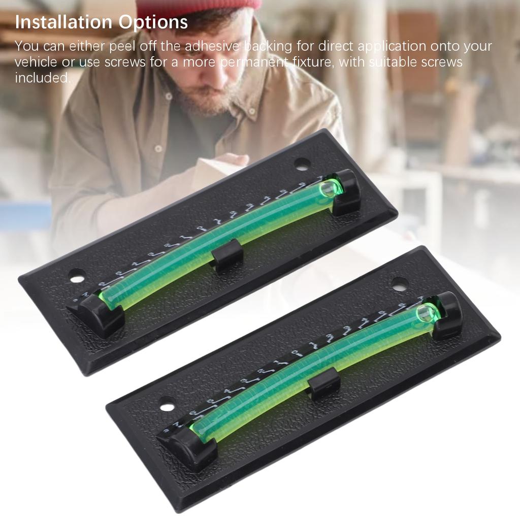 2pcs RV Bubble Level Long Lasting 2 Mounting Methods Accurate RV Bubble Leveling System for Trailer
