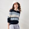 Женская футболка Kemeng Boka в полоску Colorblock из смесовой шелковой ткани тутового шелкопряда с длинным рукавом