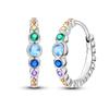 925 Silver Earring Sparkling Colorful Zircon Hoop Earring Round Shape Pendientes Fine Jewelry Gift For Woman