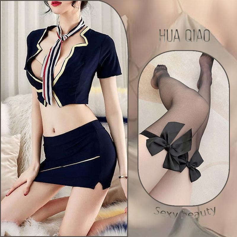 Sexy lingerie women's sexy hip skirt stewardess uniform exposed breasts seduction secretary suit flirting lingerie women