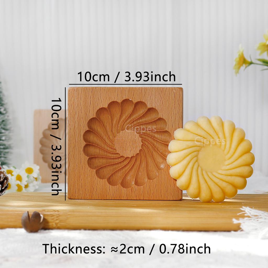3D Деревянные Формы для Печенья для DIY Выпечки, Резные Рельефные Формы для Бисквитов, для Пряничного теста, Мастики, Рождественский Подарок, Кухня