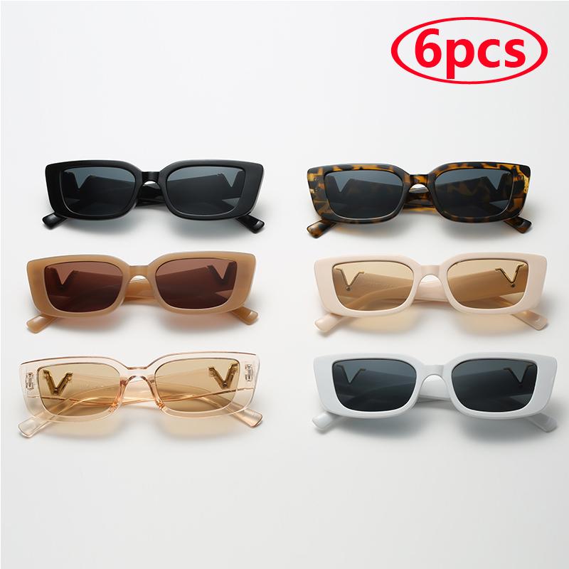 Damen Luxus Vintage Rechteckige Sonnenbrille Kleiner Rahmen Klassisch Quadratisch Schutzbrille Oculos Sonnenbrillen
