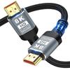 HDMI-совместимые кабели 2.1 48 Гбит/с, сверхвысокоскоростной плетеный шнур 8K 4K при 120 Гц 8K при 60 Гц HDCP 2.2 и 2.3 HDR 10