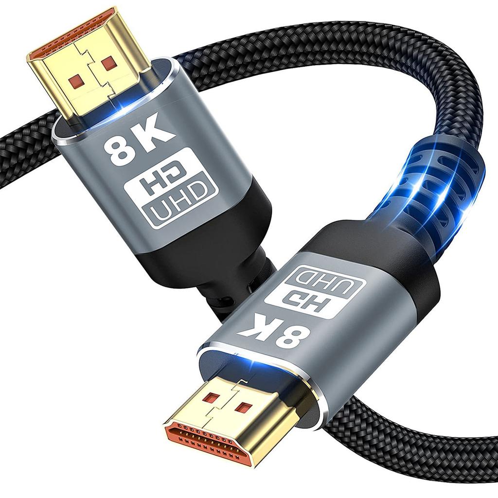 HDMI-совместимые кабели 2.1 48 Гбит/с, сверхвысокоскоростной плетеный шнур 8K 4K при 120 Гц 8K при 60 Гц HDCP 2.2 и 2.3 HDR 10