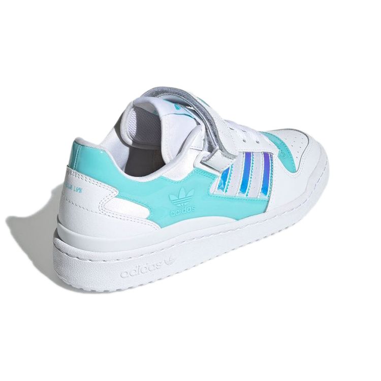 adidas Forum Low White Переливающиеся кроссовки унисекс Cloud-White Pulse-Aqua Pink-Tint GX3398