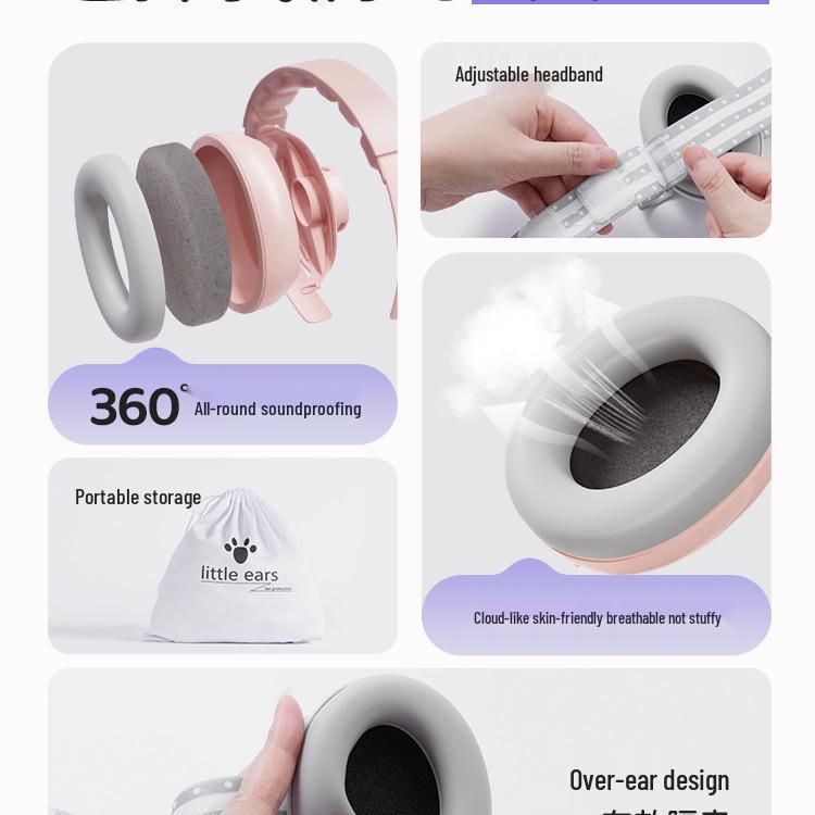 Звукоизоляционные детские наушники: Регулируемые наушники с шумоподавлением для младенцев (0-3 года) - Идеально для путешествий на самолете и сна