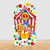 Cartoon Plims Rainbow Circus Arch Background Cover Elastic Fabric Children's Birthday Party Baby Shower Decoration Supplies Prop