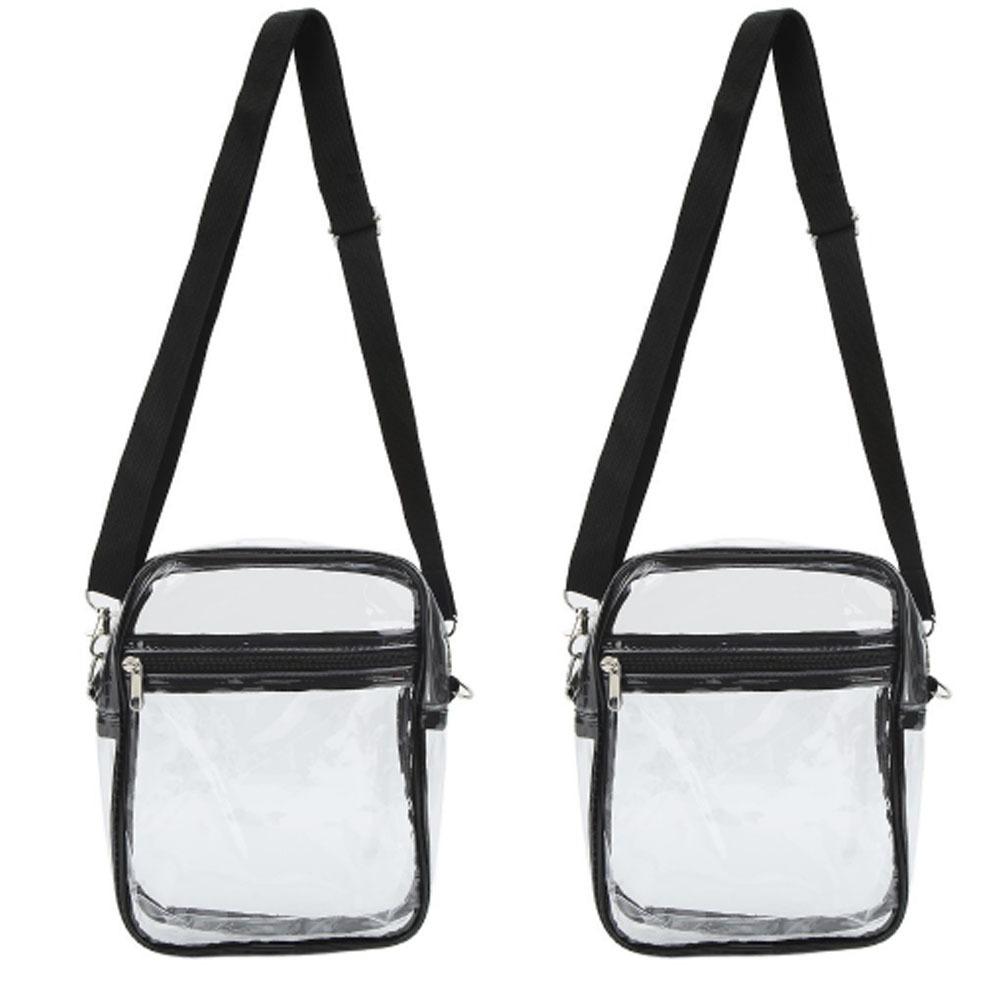 2 Pcs Removable Transparent Shoulder Bag PVC Clear Crossbody Bag Durable Clear Messenger Bag Sports