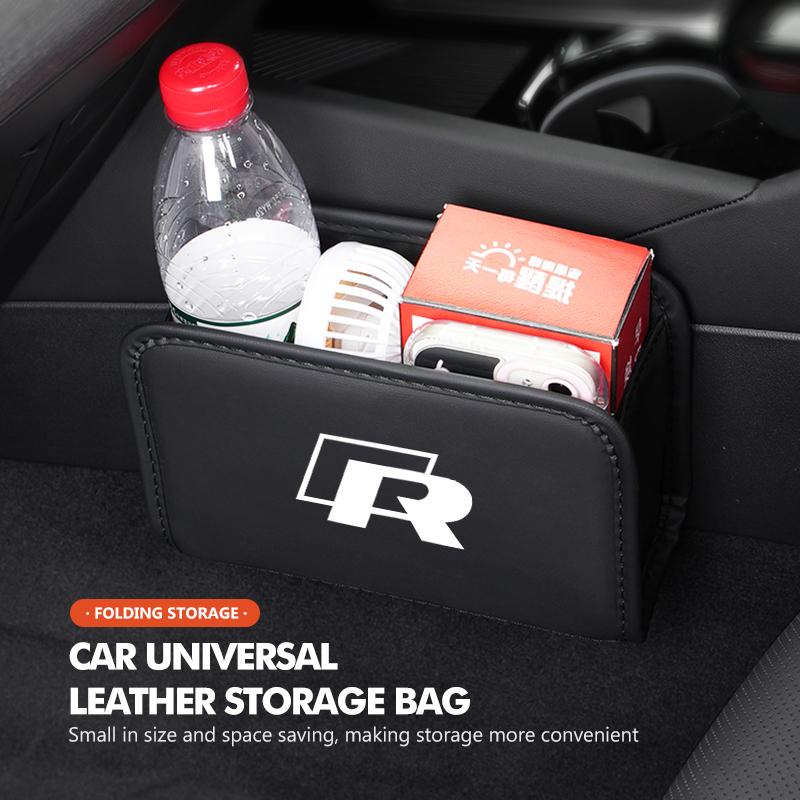 TMBCU1 Car Trash Can Storage Pocket Leather Auto Interior Organizer Bag For Volkswagen VW mk6 CC B5 B6 B7 Golf 4 5 6 7 Scirocco Sagitar