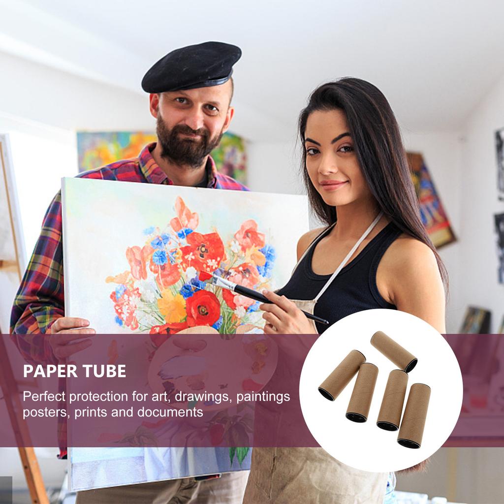 5Pcs Premium Round Paper Tubes for Posters Artwork Maps Documents Storage Transport Painting Sketching Blueprints Architectural
