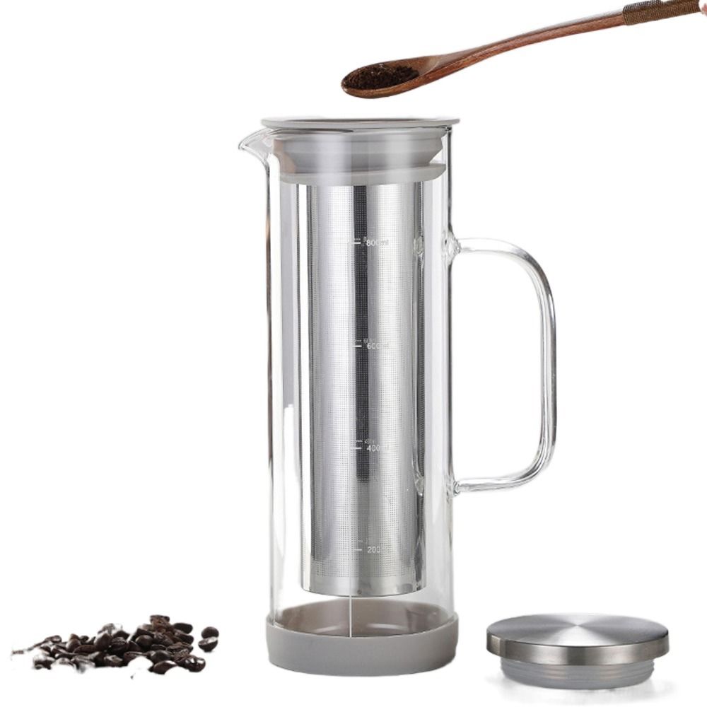 Fine Mesh Steel Infuser Iced Tea Maker Airtight Lid Fruit Pitcher Cold Brew Coffee Maker Juice