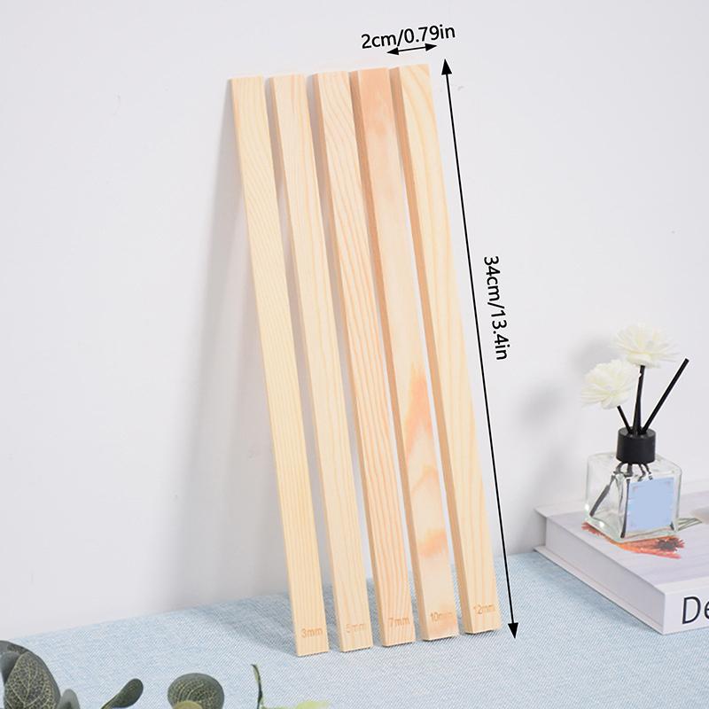 10Pcs 3/5/7/10/12Mm Ceramic Clay Board Guide Pine Wood Strip Wooden Ruler Ceramic Tool Rolling Clay Cutting Wood Guide Rail
