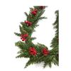 Christmas Garland 6FT Artificial Cedar Pine Garland Realistic Winter Greenery with Red Berries Garland for Christmas Party Xmas Table Mantle Wall Room