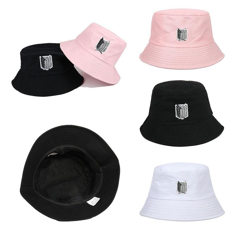 Стильная шляпа-панама с плоским верхом «Атака титанов» для пляжа и активного отдыха, солнцезащитная шляпа-ведро с широкими полями