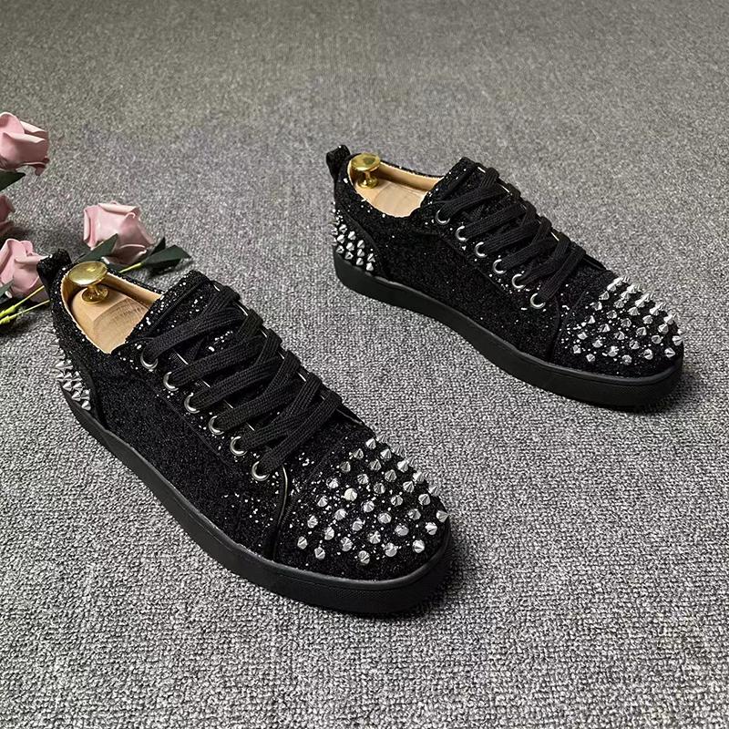 Модные мужские роскошные модные туфли с заклепками на шнуровке туфли-дерби на плоской подошве панк-хип-хоп платье дизайнерские индивидуальные кроссовки трендовая обувь