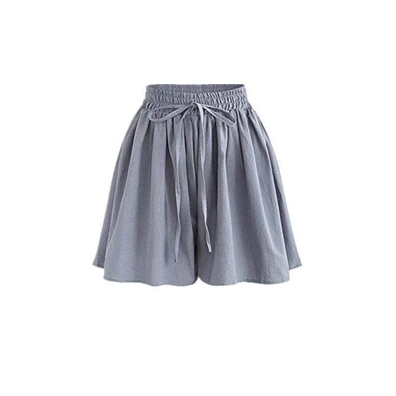 Женские брюки, широкие брюки, летние, повседневные, больших размеров, свободные, однотонные, с эластичной резинкой на талии, шифоновые шорты