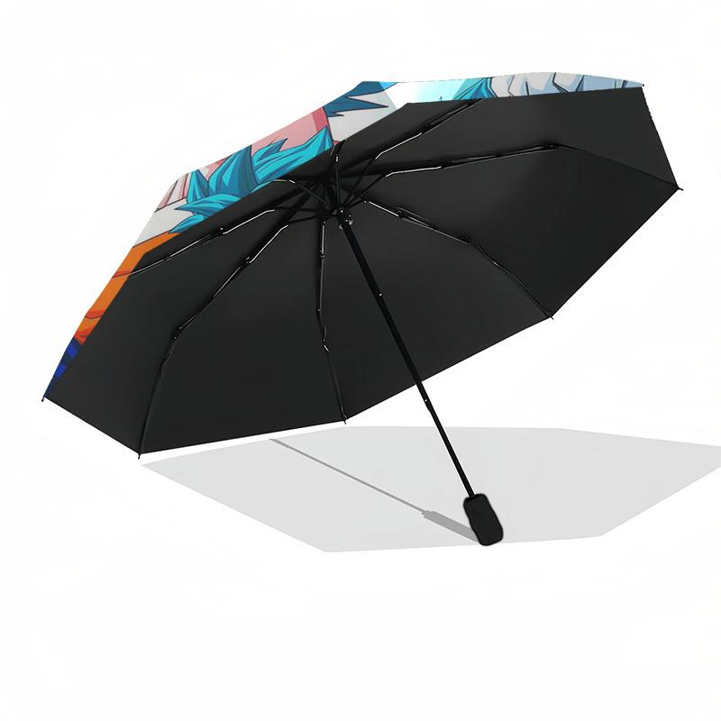 1pc Dragon Ball Z Goku Vegeta Automatic Folding Outdoor Umbrella - Portable 3-Fold Design with 8-Rib Iron Frame - Outdoor for Fans, Travelers, Da