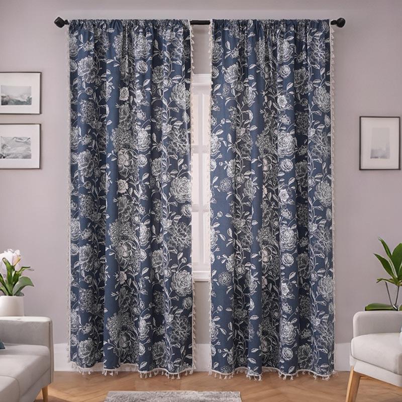 American Light Luxury Retro Atmosphere Decorative Fabric Curtains Finished Bedroom Living Room High-End Curtains