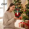 Decorative Goose Bow Necklace Christmas Cute Desk Outfits, 7 Inch Mini Wreath Clothes with Decorations for Home Tie Headwear And Faux Pearl Necklace,
