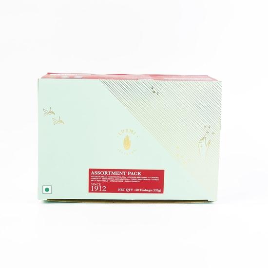 Luxmi Estates - Assortment Pack (60 Tea Bags *2g Each)| 120g Pack | Valerian Dream, Midnight Bloom, Indian Passion