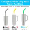3PCS Reble Straws Replacement Compatible with Swig,Stainless Steel Straw with Colorful Silicone Straw Cover Compatible with Swig 40oz Mega Mug