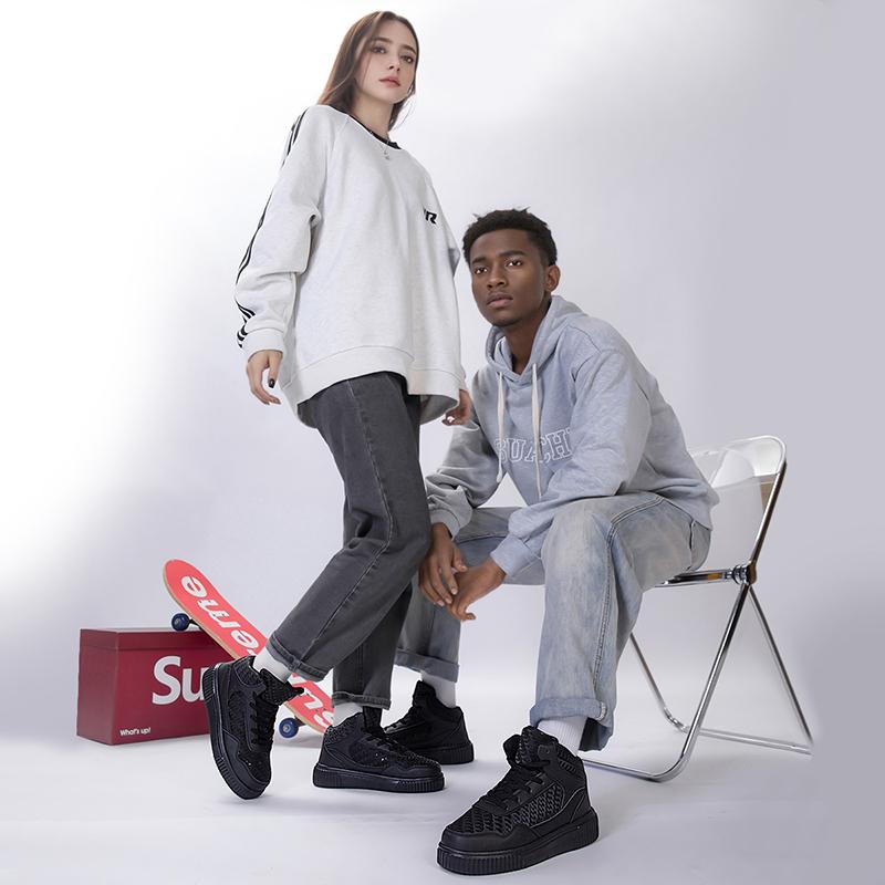 Зимняя теплая белая черная кожаная мужская повседневная обувь женская обувь с высоким берцем на плоской подошве спортивная обувь для скейтборда обувь для мужчин