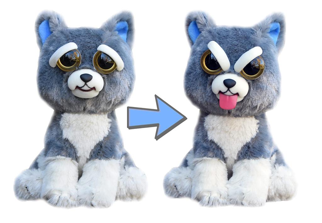 Feisty Pets Танг Дог, мягкая игрушка Рангс Фейстипет Танг Дог с меняющимся выражением лица