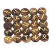 25 Pieces Round Rune Stones Engraved Symbol Stone Set for Yoga Meditation and Holiday Present