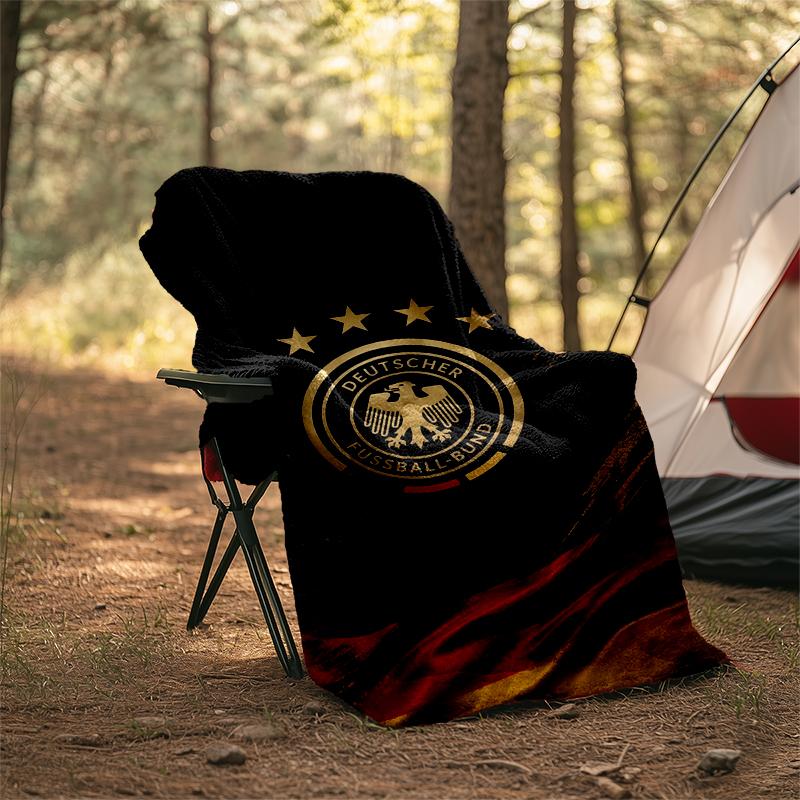 German Football Crest Print Flannel Blanket, Soft Warm Lightweight Throw Blanket for living Room,Sofa Bed Camping office