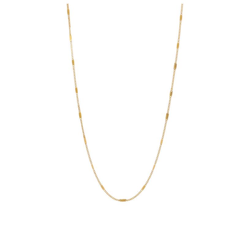 18K Gold-Plated Minimalist Women's Clavicle Necklace - Titanium Steel Chain with Niche Design
