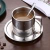 Набор чашек для кофе и чая из нержавеющей стали 304 с двойными стенками и ложкой