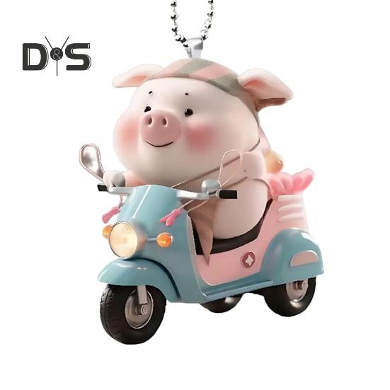 Акриловое мультяшное свинье, подвесное украшение с цепочкой из бисера, зеркало заднего вида, украшение в виде свиньи, брелок, рюкзак, подвеска в виде животного, подарок на день рождения