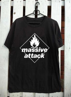 НОВАЯ Футболка с классическим логотипом группы Massive Attack Черная Все Размеры AE410