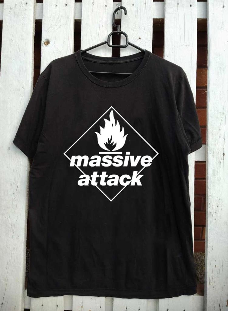 НОВАЯ Футболка с классическим логотипом группы Massive Attack Черная Все Размеры AE410