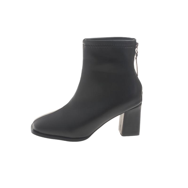 Модные женские ботильоны с квадратным носком, зимние кожаные туфли на высоком каблуке, женская обувь 2025 года, элегантные туфли-лодочки для снега, мотоциклетные ботинки Mujer Botas