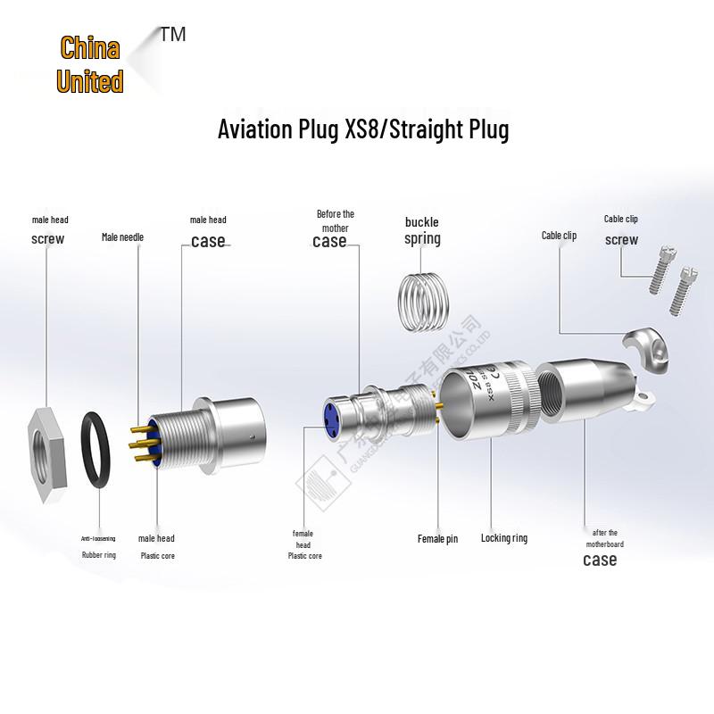 Zhonglian XS8 Quick-Connect Moisture & Dust-Proof Aviation Communication Connector