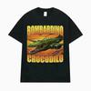 Bombardino Crocodilo Забавный Мем Мозговая Гниль Футболка Итальянский Юмор Мозговой Гнили Футболки Мужские Женские Летние Топы С Круглым Вырезом Оверсайз Футболка