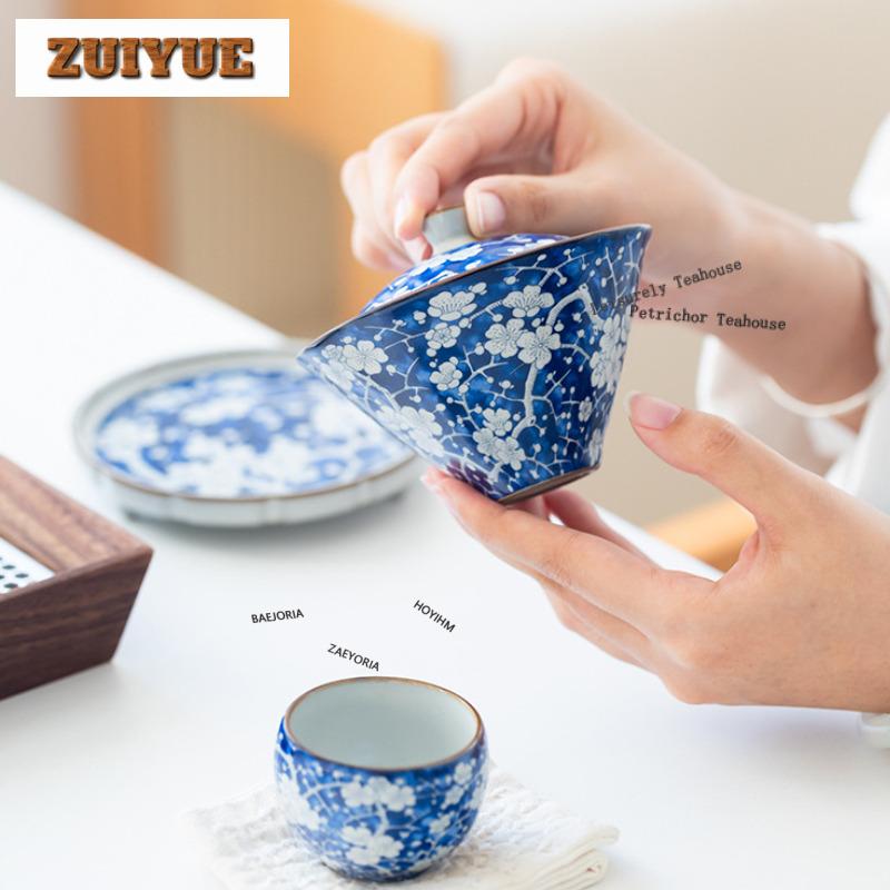 Hand Painted Ice Plum Tea Set Complete Set Luxury Tea Ceremony Set Tea Soaking Teapot And Tea Cup Set Drinkware Decoration Craft