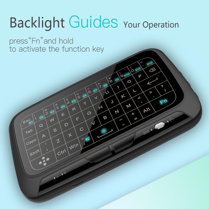 Мини-беспроводная клавиатура Jomaa с подсветкой и сенсорной панелью, воздушная мышь, перезаряжаемая беспроводная клавиатура 2,4G для Smart TV, ноутбука, Windows