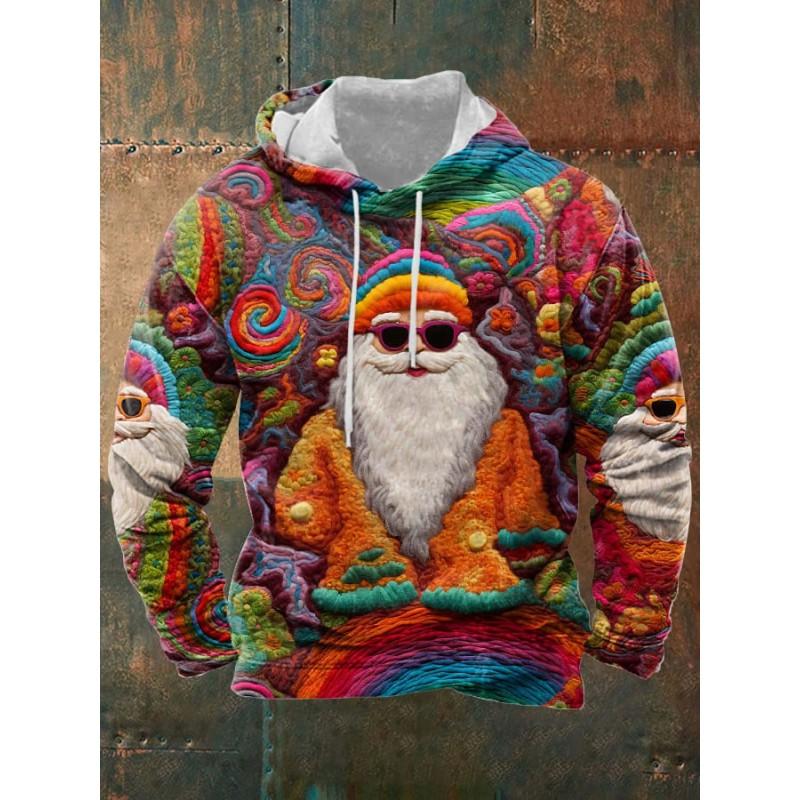 Mens 3D Printed Hoodie Streetwear Hip Hop Loose Fit Pullover Winter Casual Top