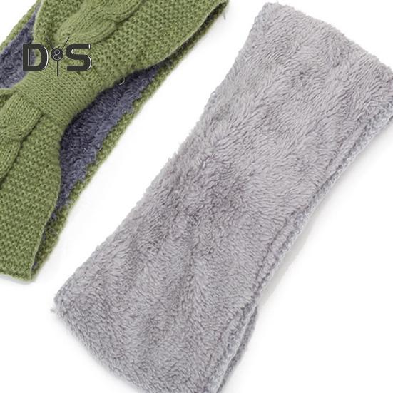 Зимняя флисовая повязка на голову, однотонная, с перекрученной текстурой, утолщенная, теплая, эластичная, удобная, вязаная, утепленная повязка на голову